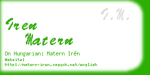 iren matern business card